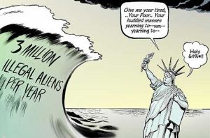 Lady Liberty can't handle global warming, I mean, huge waves of immigrants.